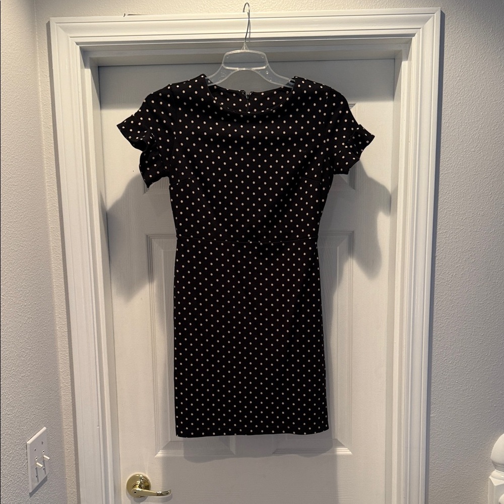 Black polka dot dress